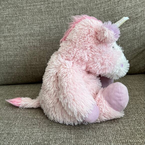 Pink Unicorn Warmies Stuffed Animal Plush Rainbow Spakle - Picture 5 of 13
